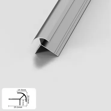 Профиль угловой внешний алюминиевый для панелей 9 мм серый 5723-88 Профиль угловой внешний алюминиевый для панелей 9 мм серый 5723-88