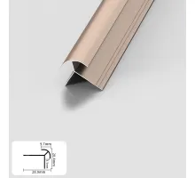 Профиль угловой внешний алюминиевый для панелей 5 мм розовое золото 5731-88 Профиль угловой внешний алюминиевый для панелей 5 мм розовое золото 5731-88