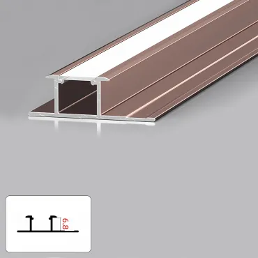 Профиль соединительный под LED ленту для панелей 6 мм розовое золото 6045-88 Профиль соединительный под LED ленту для панелей 6 мм розовое золото 6045-88