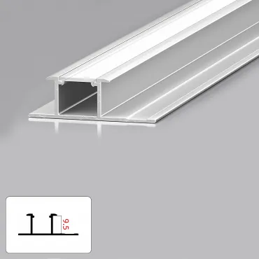 Профиль соединительный под LED ленту для панелей 9 мм серебристый 6054-88 Профиль соединительный под LED ленту для панелей 9 мм серебристый 6054-88