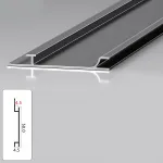 Профиль плинтус напольный алюминиевый для панелей 4 мм серый 5983-88 от KBOOS Профиль плинтус напольный алюминиевый для панелей 4 мм серый 5983-88 от KBOOS