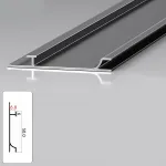 Профиль плинтус напольный алюминиевый для панелей 6 мм серый 5985-88 от KBOOS Профиль плинтус напольный алюминиевый для панелей 6 мм серый 5985-88 от KBOOS