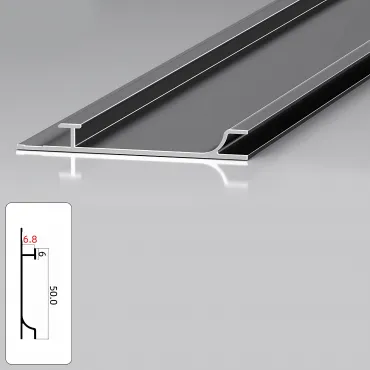 Профиль плинтус напольный алюминиевый для панелей 6 мм серый 5985-88 Профиль плинтус напольный алюминиевый для панелей 6 мм серый 5985-88
