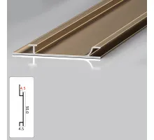 Профиль плинтус напольный алюминиевый для панелей 4 мм латунь 6001-88 Профиль плинтус напольный алюминиевый для панелей 4 мм латунь 6001-88