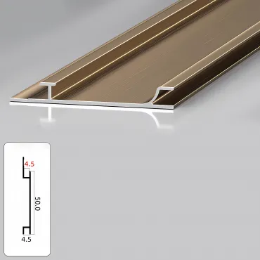 Профиль плинтус напольный алюминиевый для панелей 4 мм латунь 6001-88 Профиль плинтус напольный алюминиевый для панелей 4 мм латунь 6001-88