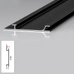 Профиль плинтус напольный алюминиевый для панелей 4 мм черный 5989-88 от KBOOS Профиль плинтус напольный алюминиевый для панелей 4 мм черный 5989-88 от KBOOS