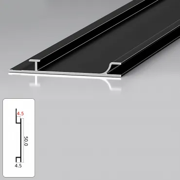 Профиль плинтус напольный алюминиевый для панелей 4 мм черный 5989-88 Профиль плинтус напольный алюминиевый для панелей 4 мм черный 5989-88
