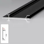 Профиль плинтус напольный алюминиевый для панелей 5 мм черный 5990-88 от KBOOS Профиль плинтус напольный алюминиевый для панелей 5 мм черный 5990-88 от KBOOS