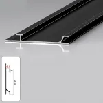 Профиль плинтус напольный алюминиевый для панелей 6 мм черный 5991-88 от KBOOS Профиль плинтус напольный алюминиевый для панелей 6 мм черный 5991-88 от KBOOS