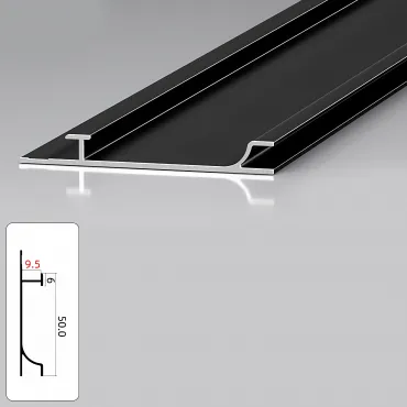 Профиль плинтус напольный алюминиевый для панелей 9 мм черный 5994-88 Профиль плинтус напольный алюминиевый для панелей 9 мм черный 5994-88