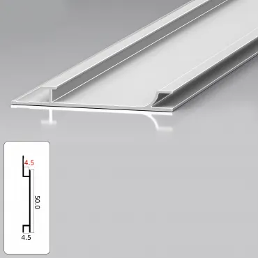 Профиль плинтус напольный алюминиевый для панелей 4 мм серебристый 5977-88 Профиль плинтус напольный алюминиевый для панелей 4 мм серебристый 5977-88