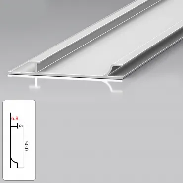 Профиль плинтус напольный алюминиевый для панелей 6 мм серебристый 5979-88 Профиль плинтус напольный алюминиевый для панелей 6 мм серебристый 5979-88