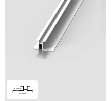Профиль соединительный алюминиевый для панелей 4 мм белый 5789-88 Профиль соединительный алюминиевый для панелей 4 мм белый 5789-88