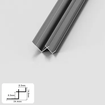 Профиль угловой внутренний алюминиевый для панелей 8 мм серый 5189-88