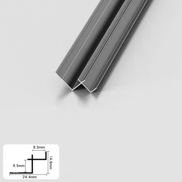 Профиль угловой внутренний алюминиевый для панелей 9 мм серый 5190-88 Профиль угловой внутренний алюминиевый для панелей 9 мм серый 5190-88