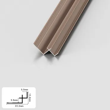 Профиль угловой внутренний алюминиевый для панелей 5 мм розовое золото 5198-88
