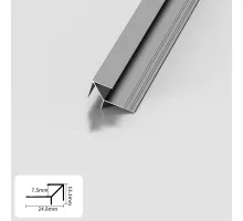 Профиль угловой внешний алюминиевый для панелей 7 мм серый 5685-88 Профиль угловой внешний алюминиевый для панелей 7 мм серый 5685-88