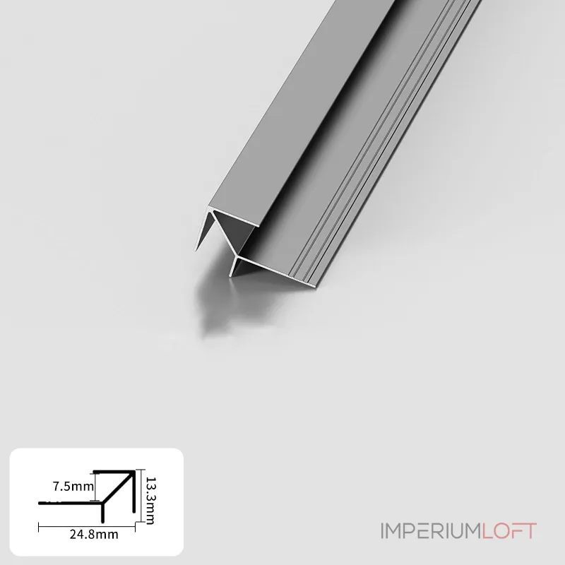 Профиль угловой внешний алюминиевый для панелей 7 мм серый 5685-88 от KBOOS Профиль угловой внешний алюминиевый для панелей 7 мм серый 5685-88 от KBOOS