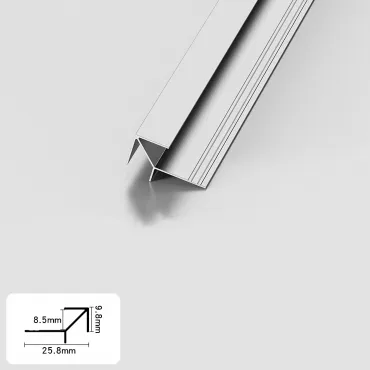 Профиль угловой внешний алюминиевый для панелей 8 мм серебристый 5644-88 Профиль угловой внешний алюминиевый для панелей 8 мм серебристый 5644-88