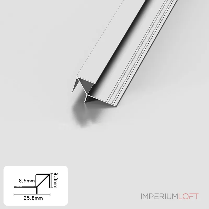 Профиль угловой внешний алюминиевый для панелей 8 мм серебристый 5644-88 от KBOOS Профиль угловой внешний алюминиевый для панелей 8 мм серебристый 5644-88 от KBOOS