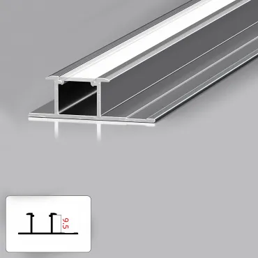 Профиль соединительный под LED ленту для панелей 9 мм серый 6060-88