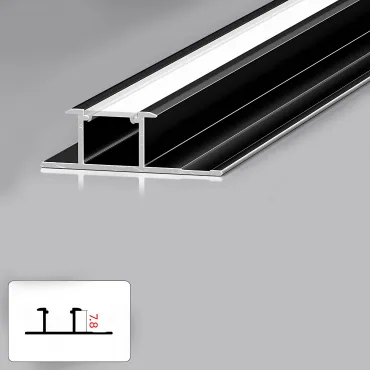 Профиль соединительный под LED ленту для панелей 7 мм черный 6064-88 Профиль соединительный под LED ленту для панелей 7 мм черный 6064-88