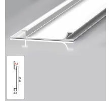 Профиль плинтус напольный алюминиевый для панелей 4 мм белый 5995-88 Профиль плинтус напольный алюминиевый для панелей 4 мм белый 5995-88