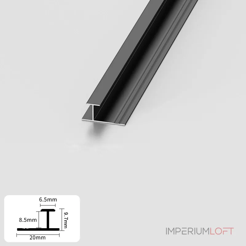 Профиль соединительный алюминиевый для панелей 8 мм черный 5052-88 от KBOOS Профиль соединительный алюминиевый для панелей 8 мм черный 5052-88 от KBOOS