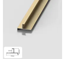 Профиль торцевой-угловой алюминиевый для панелей 9 мм латунь 5855-88 Профиль торцевой-угловой алюминиевый для панелей 9 мм латунь 5855-88