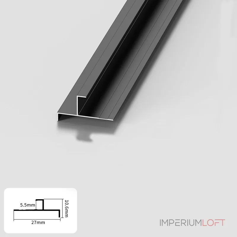 Профиль торцевой-угловой алюминиевый для панелей 5 мм черный 5857-88 от KBOOS Профиль торцевой-угловой алюминиевый для панелей 5 мм черный 5857-88 от KBOOS