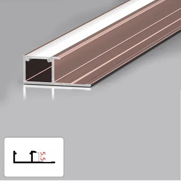 Профиль торцевой под LED ленту для панелей 5 мм розовое золото 6008-88 Профиль торцевой под LED ленту для панелей 5 мм розовое золото 6008-88