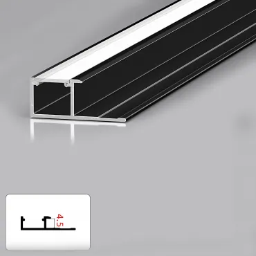 Профиль торцевой под LED ленту для панелей 4 мм черный 6019-88 Профиль торцевой под LED ленту для панелей 4 мм черный 6019-88