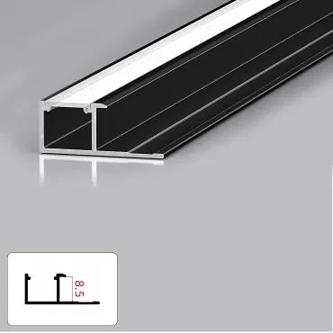 Профиль торцевой под LED ленту для панелей 8 мм черный 6023-88 Профиль торцевой под LED ленту для панелей 8 мм черный 6023-88