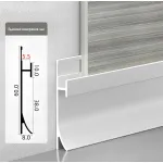 Профиль-плинтус алюминиевый напольный для панелей 5 мм серебристый 6096-88 от KBOOS Профиль-плинтус алюминиевый напольный для панелей 5 мм серебристый 6096-88 от KBOOS