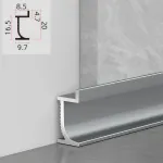 Теневой профиль-плинтус алюминиевый для панелей 8 мм серый 6126-88 от KBOOS Теневой профиль-плинтус алюминиевый для панелей 8 мм серый 6126-88 от KBOOS