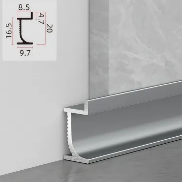 Теневой профиль-плинтус алюминиевый для панелей 8 мм серый 6126-88 Теневой профиль-плинтус алюминиевый для панелей 8 мм серый 6126-88