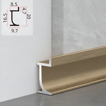 Теневой профиль-плинтус алюминиевый для панелей 8 мм латунь 6128-88 Теневой профиль-плинтус алюминиевый для панелей 8 мм латунь 6128-88