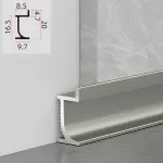 Теневой профиль-плинтус алюминиевый для панелей 8 мм шампань 6127-88 от KBOOS Теневой профиль-плинтус алюминиевый для панелей 8 мм шампань 6127-88 от KBOOS