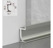 Теневой профиль-плинтус алюминиевый для панелей 8 мм шампань 6127-88 Теневой профиль-плинтус алюминиевый для панелей 8 мм шампань 6127-88