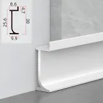 Универсальный профиль-плинтус алюминиевый для панелей 8 мм белый 6129-88 от KBOOS Универсальный профиль-плинтус алюминиевый для панелей 8 мм белый 6129-88 от KBOOS