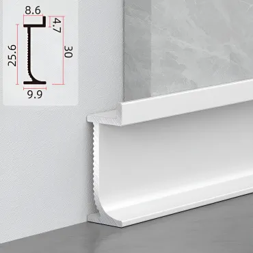 Универсальный профиль-плинтус алюминиевый для панелей 8 мм белый 6129-88 Универсальный профиль-плинтус алюминиевый для панелей 8 мм белый 6129-88