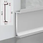 Универсальный профиль-плинтус алюминиевый для панелей 8 мм серебристый 6136-88 от KBOOS Универсальный профиль-плинтус алюминиевый для панелей 8 мм серебристый 6136-88 от KBOOS