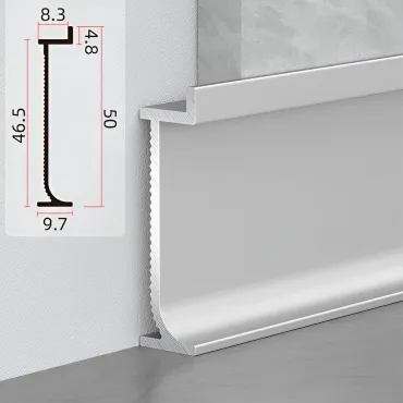 Универсальный профиль-плинтус алюминиевый для панелей 8 мм серебристый 6136-88 Универсальный профиль-плинтус алюминиевый для панелей 8 мм серебристый 6136-88