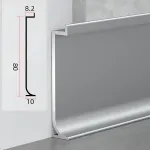 Универсальный профиль-плинтус алюминиевый для панелей 8 мм серый 6150-88 от KBOOS Универсальный профиль-плинтус алюминиевый для панелей 8 мм серый 6150-88 от KBOOS