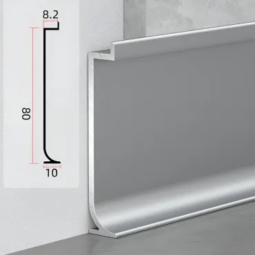 Универсальный профиль-плинтус алюминиевый для панелей 8 мм серый 6150-88 Универсальный профиль-плинтус алюминиевый для панелей 8 мм серый 6150-88