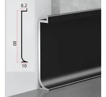 Универсальный профиль-плинтус алюминиевый для панелей 8 мм черный 6151-88 Универсальный профиль-плинтус алюминиевый для панелей 8 мм черный 6151-88