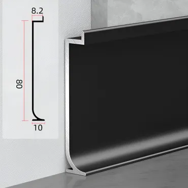 Универсальный профиль-плинтус алюминиевый для панелей 8 мм черный 6151-88 Универсальный профиль-плинтус алюминиевый для панелей 8 мм черный 6151-88