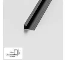 Профиль торцевой алюминиевый для панелей 8 мм черный 4800-88 Профиль торцевой алюминиевый для панелей 8 мм черный 4800-88