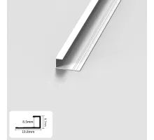 Профиль торцевой алюминиевый для панелей 8 мм белый 4794-88 Профиль торцевой алюминиевый для панелей 8 мм белый 4794-88