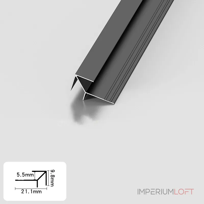 Профиль угловой внешний алюминиевый для панелей 5 мм черный 5653-88 от KBOOS Профиль угловой внешний алюминиевый для панелей 5 мм черный 5653-88 от KBOOS